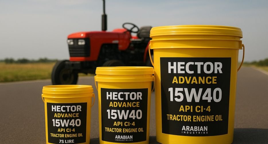 Tractor Oil Buckets on Asphalt Road